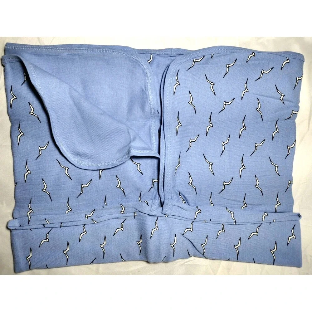 ROSIE‎ POPE 3pc Swaddle Blanket Hat Beanie Set Jersey Cotton Shells Bird Swimmer